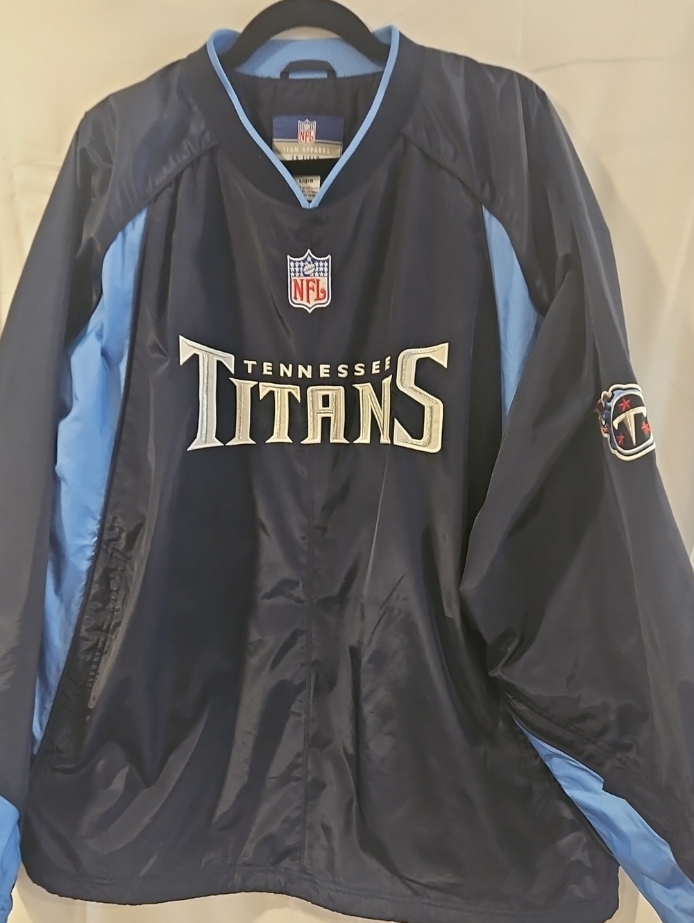 Reebok Tennessee Titans Navy & Light Blue Pullover Windbreaker